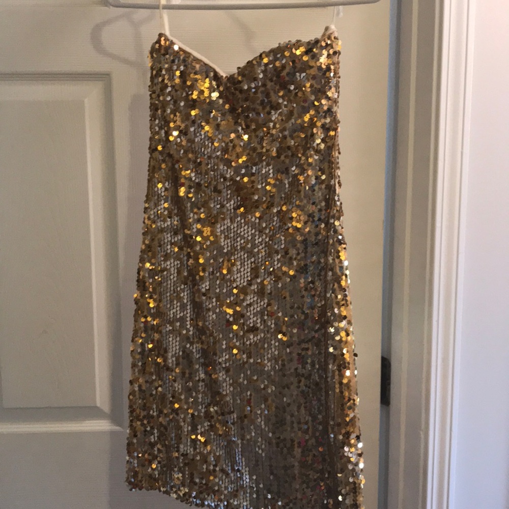 Gold sequin dress
